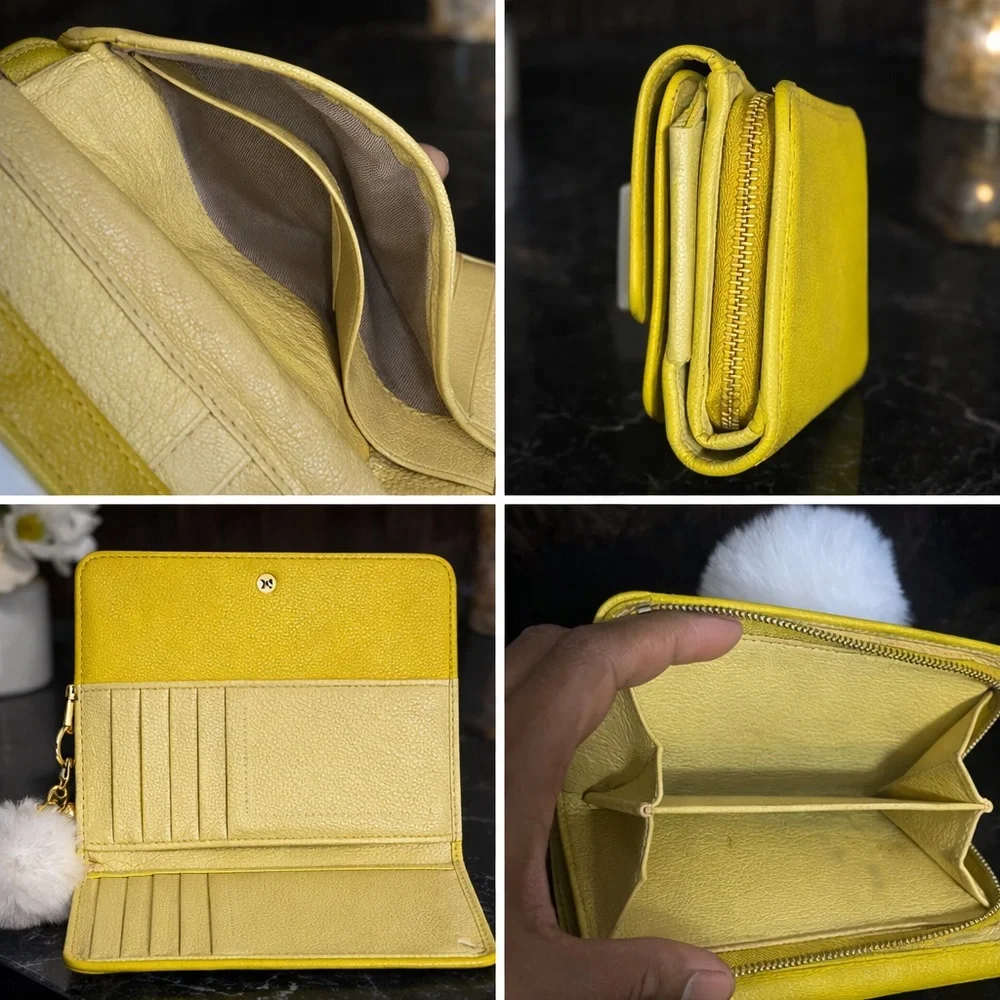 Miu Miu Yellow Trifold Wallet